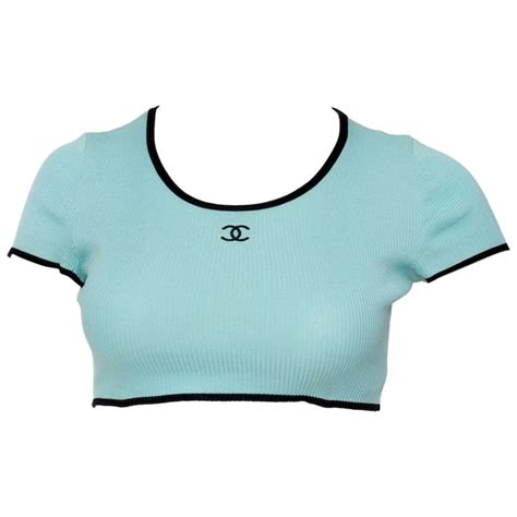 chanel crop top|authentic Chanel shirt.